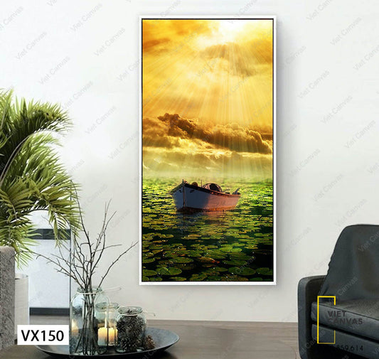 Tranh Thuyền Trên Sông Sen - VX150