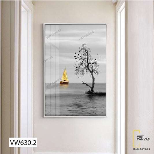 Tranh Thuyền Vàng Và Dòng Sông - VW630.2