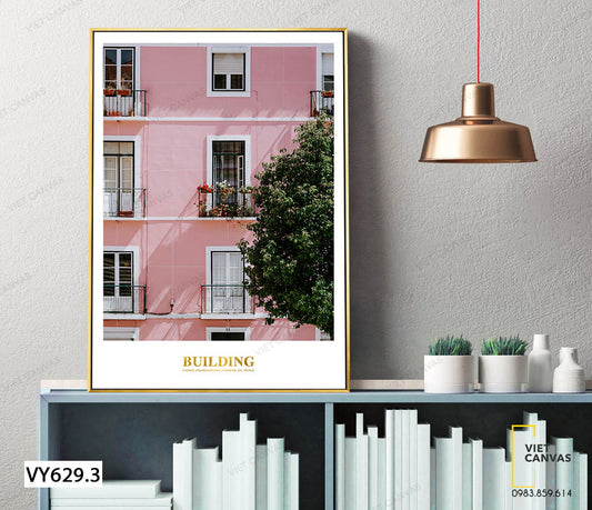 Tranh Tòa Nhà Màu Hồng - VY629.3