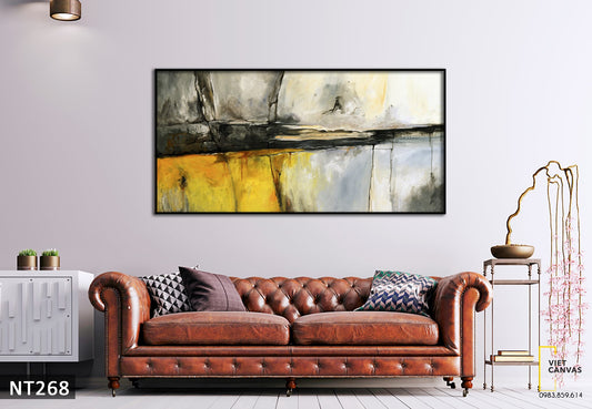 Tranh Trừu Tượng Xám Vàng - NT268