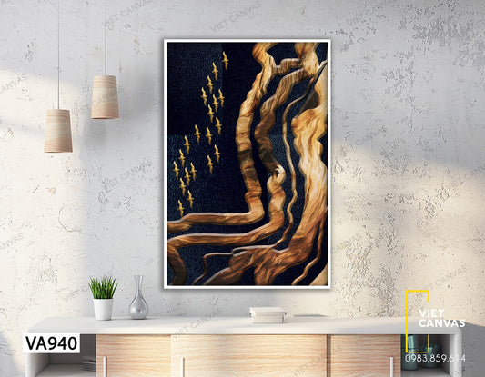 Tranh Chim Bay Giữa Bầu Trời Đêm - VA940