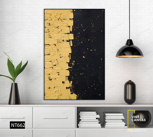 Tranh Trừu Tượng Vàng Đen - NT662