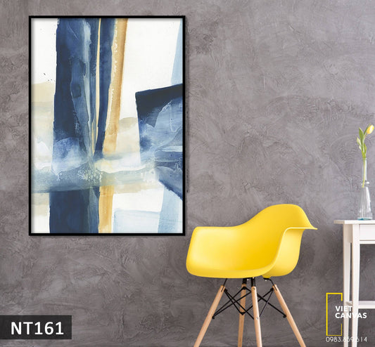 Tranh Trừu Tượng Xanh Trắng - NT161