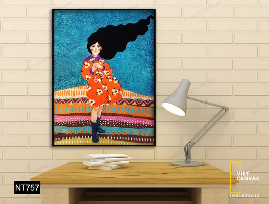 Tranh Vẻ Đẹp Cô Gái Ngây Ngô - NT757