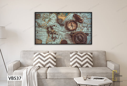 Tranh Vẻ Đẹp Phố Cổ Đồng Hồ - VB537