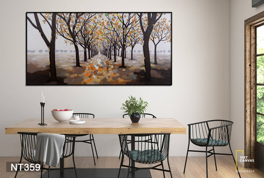 Tranh Vẽ Phong Cảnh Mùa Lá Rơi - NT359