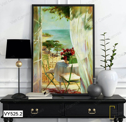 Tranh Chiếc Ghế Bên Ban Công - VY525.2