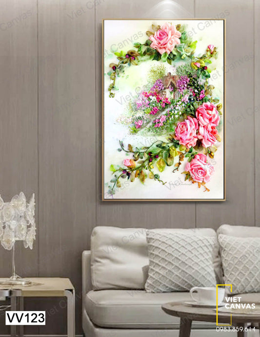 Tranh Vòm Hoa Và Lối Đi Đầy Hoa - VV123