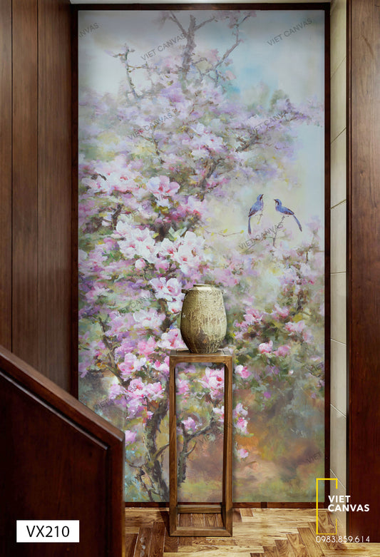Tranh Vườn Hoa Đào Khoe Sắc Hồng - VX210