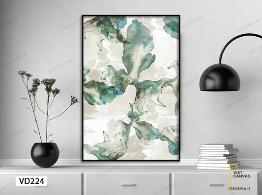 Tranh Trừu Tượng Xanh Trắng - VD224