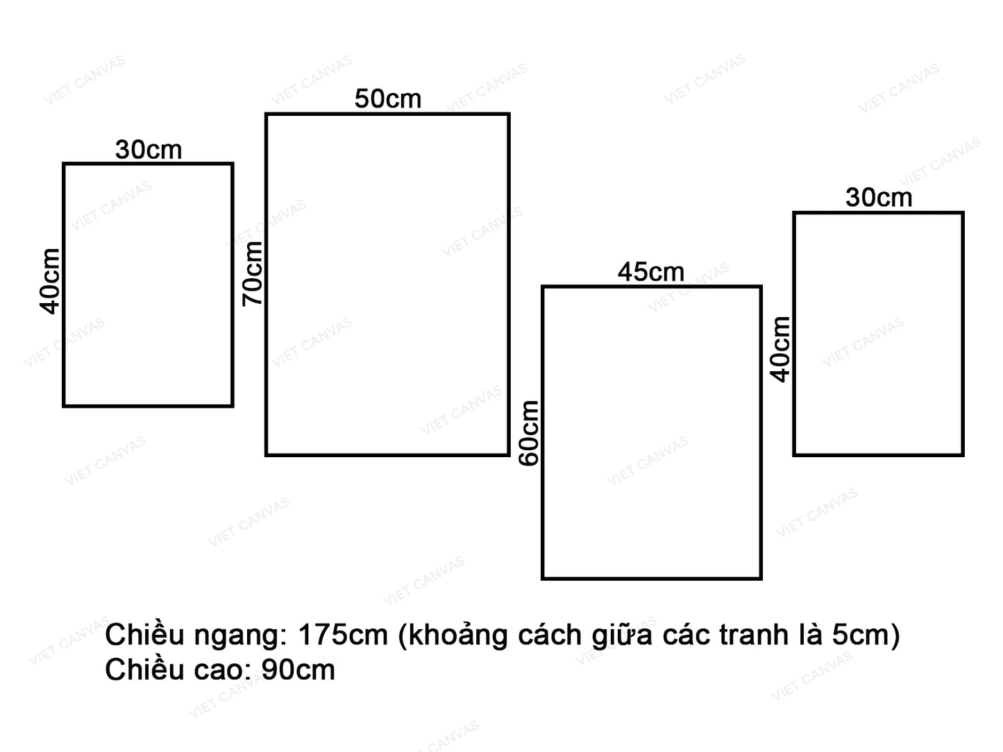 Bộ 4 Tranh Cây Và Vải Lụa - VT020.1