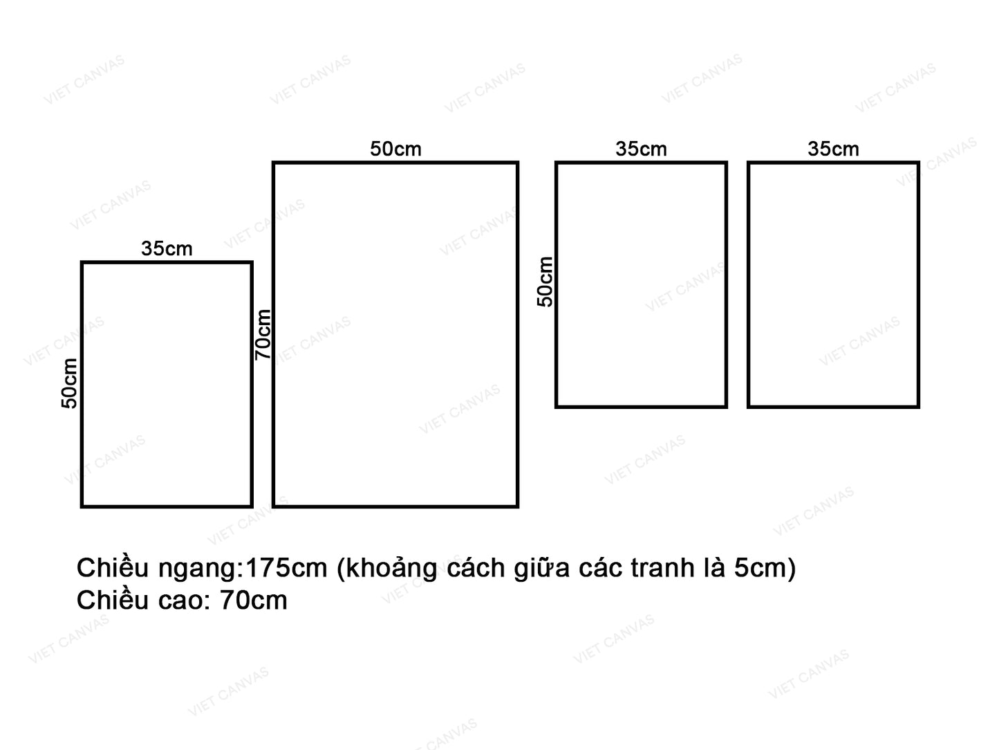 Bộ 4 Tranh Quotes Đen Trắng - VT007.1