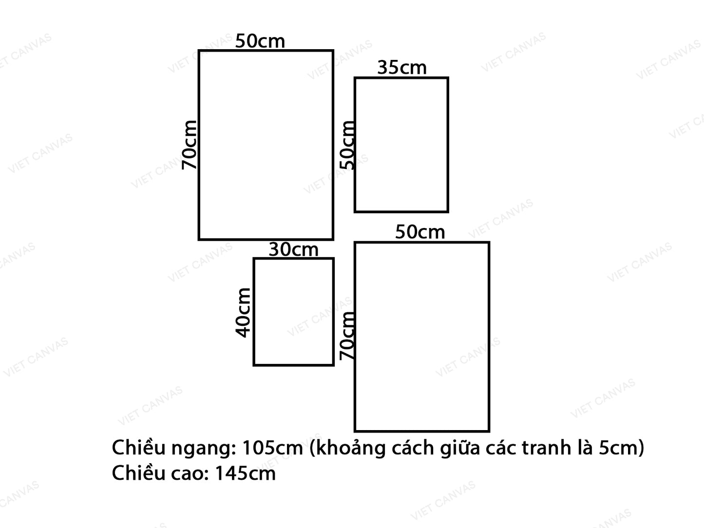 Bộ 4 Tranh Những Cánh Hóa Rẻ Quạt - VW545