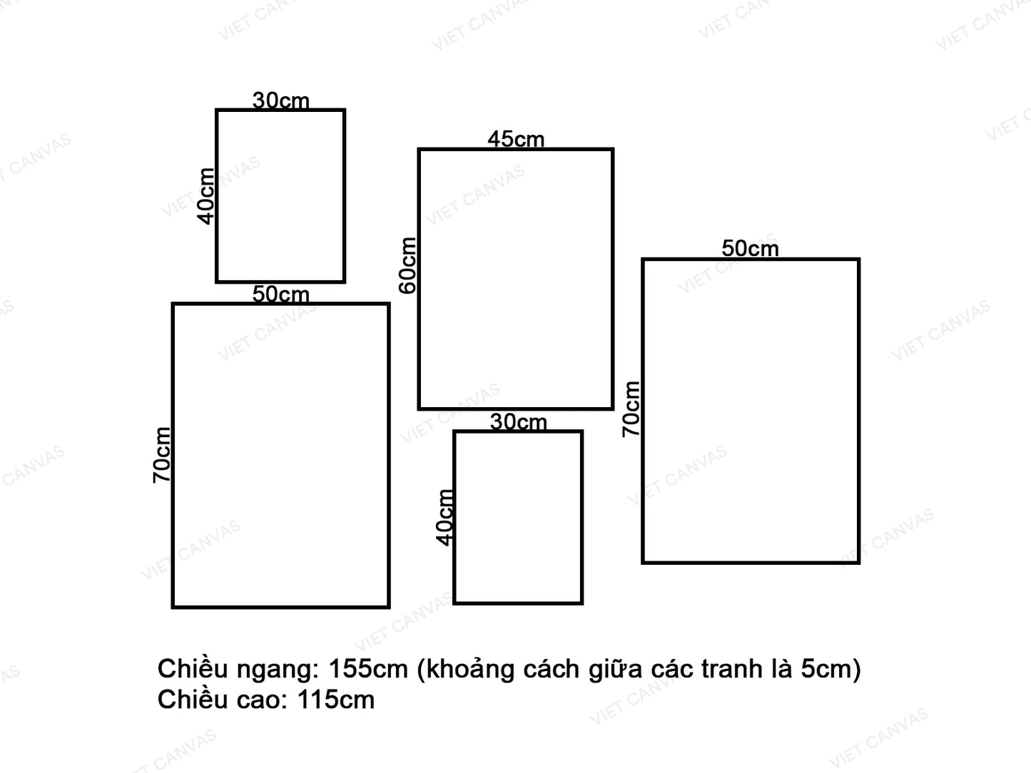 Bộ 5 Tranh Con Hươu Và Đồng Cỏ - VW567.3