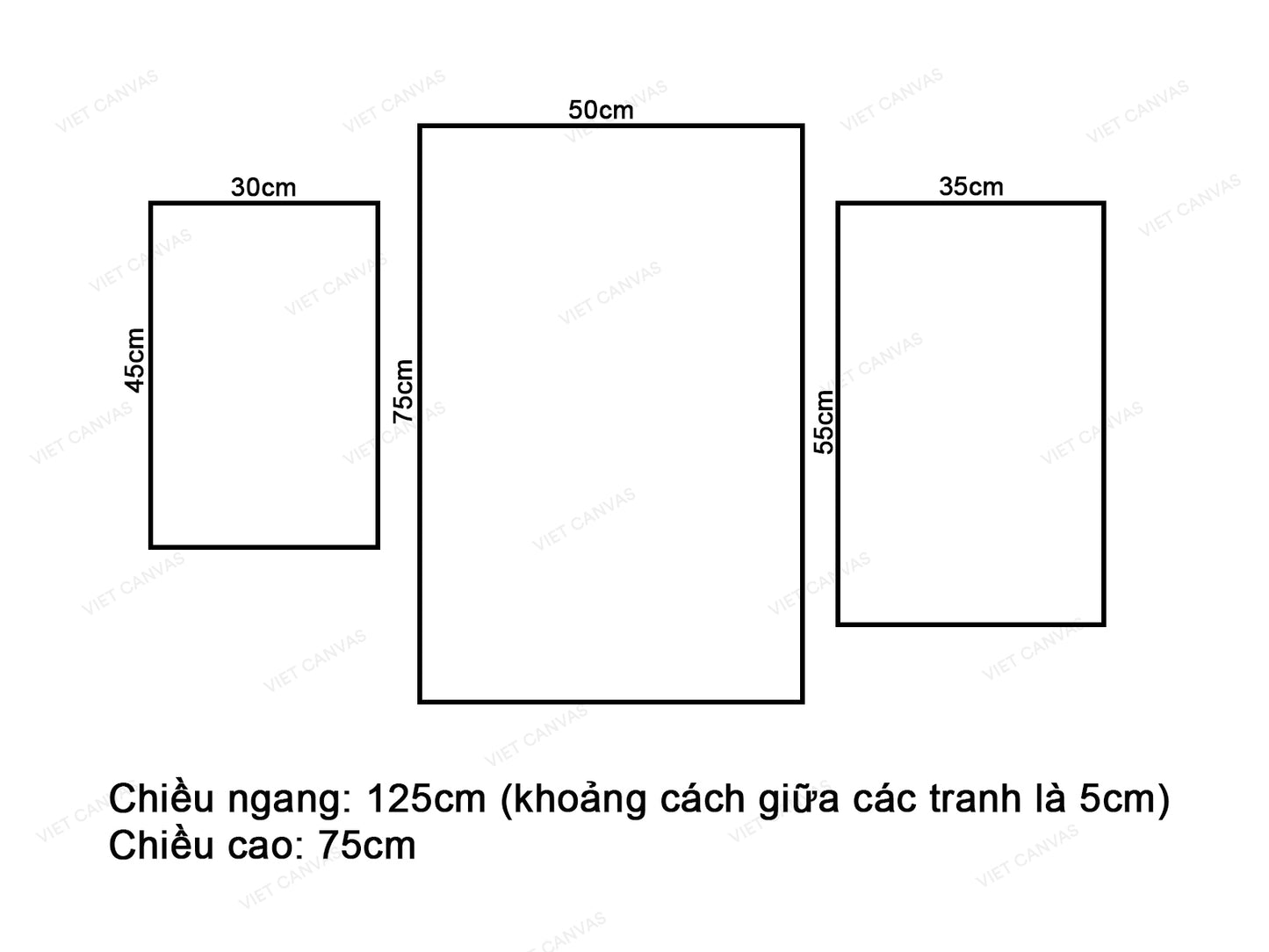 Bộ 3 Tranh Bậc Cầu Thang - VW661.1