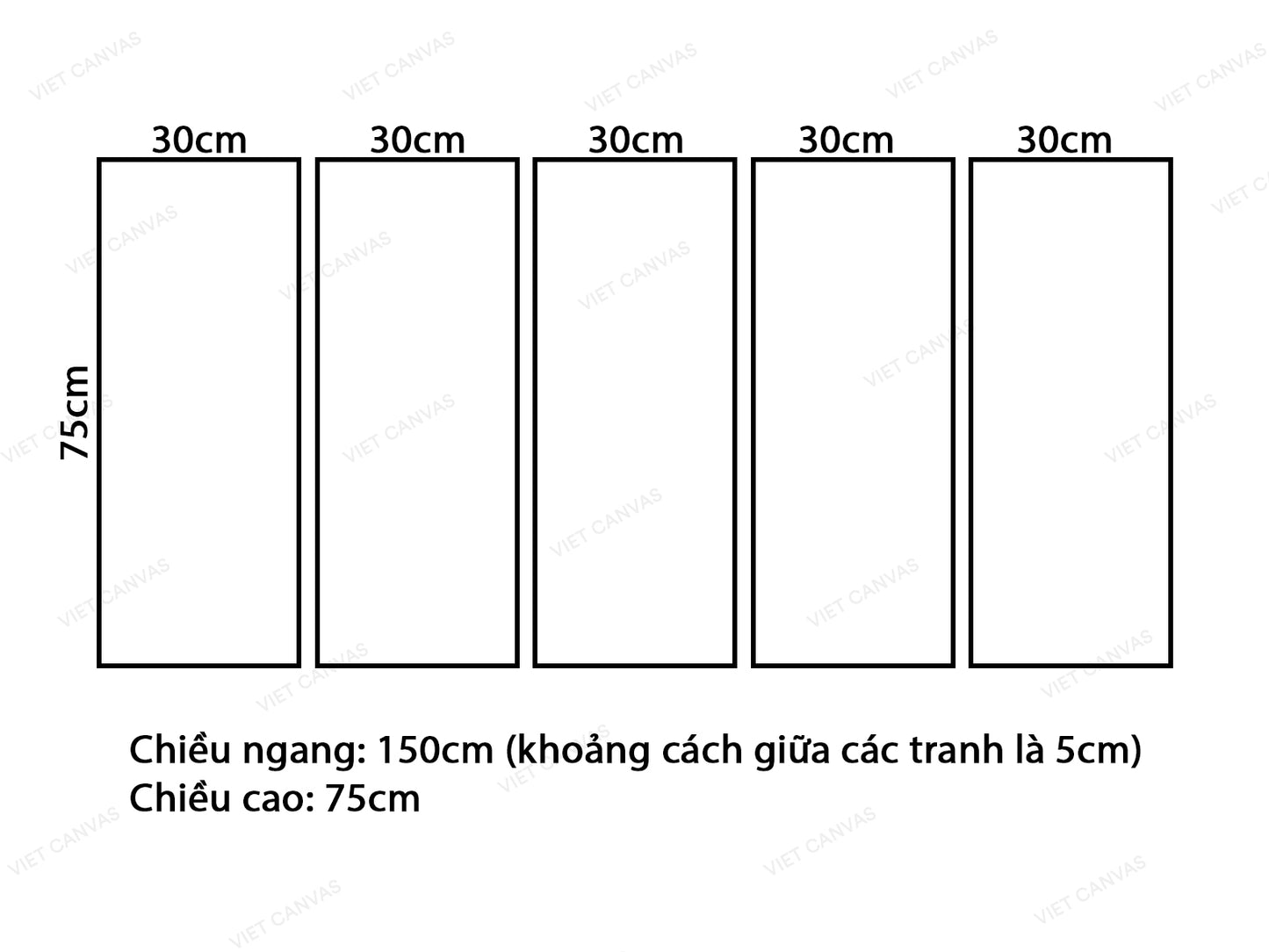 Bộ 5 Tranh Hoa Đào Nở Rộ - VX605