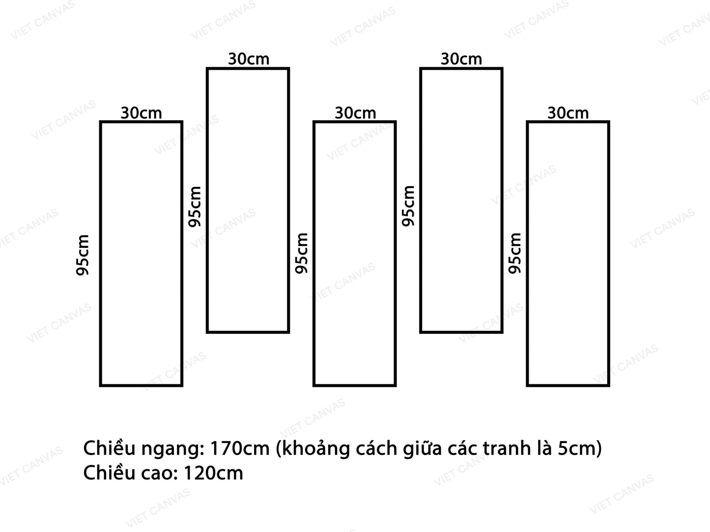 Bộ 5 Tranh Cành Đào Trắng Và Chú Chim - VX615